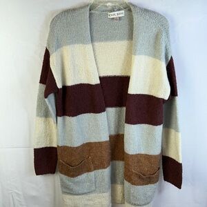 Knox Rose Cardigan Multi Colored Size Small Gently Worn 2 front pockets